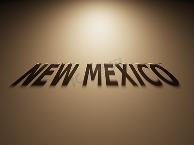 新墨西哥州摄影照片_读取新墨西哥州的阴影文本的 3D 渲染