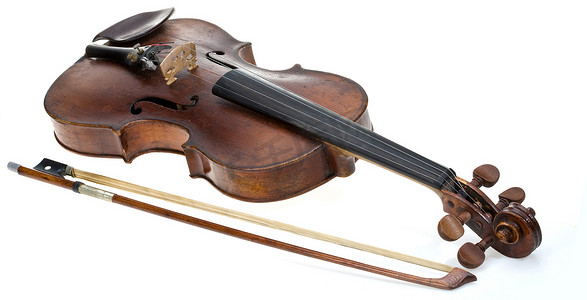 提琴摄影照片_老提琴