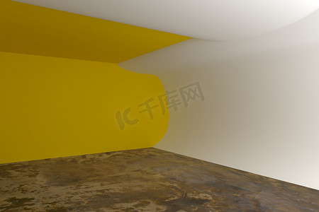 抽象的黄色曲线墙