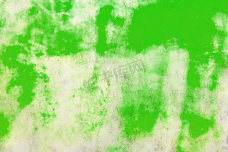旧浅色大理石抽象墙纹理背景上的绿色油漆斑点和图案