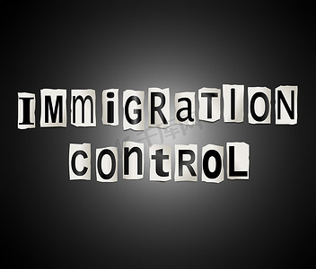 移民符文摄影照片_移民控制概念。