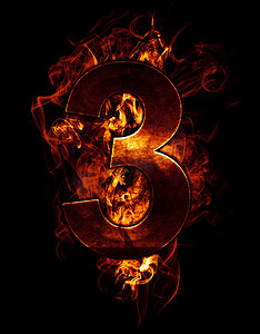 火焰的背景设计摄影照片_三、镀铬效果和红色火焰的数字插图