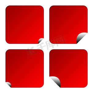 元素标签摄影照片_空白的红色标签或按钮