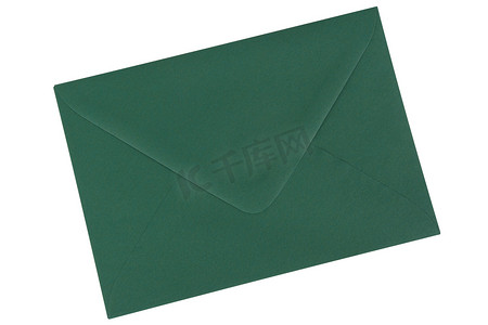 白色背景上的绿色信封