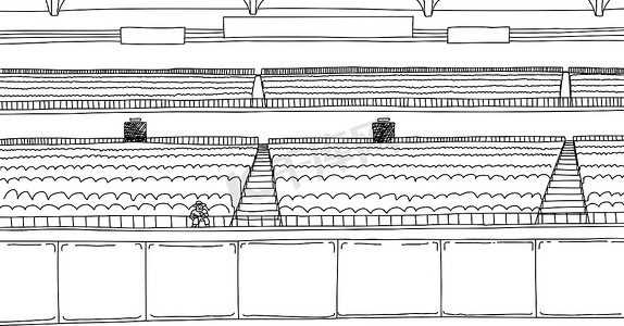 空荡荡的体育场内一名球迷的轮廓图