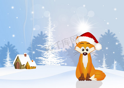 圣诞节的红狐狸