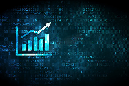 绿色金融摄影照片_新闻概念： 数字背景上的增长图