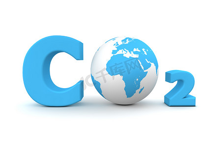 全球二氧化碳 CO2 - 蓝色