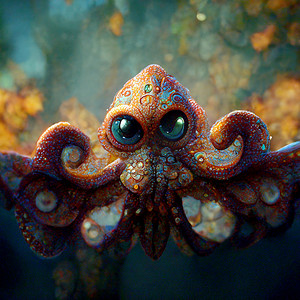 卡通大海摄影照片_有趣的卡通章鱼。