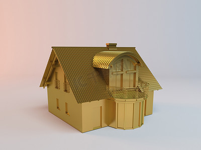 金色3D简易房子