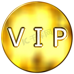 vip图标摄影照片_3D金框VIP