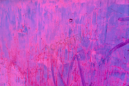 彩色涂鸦飞溅摄影照片_Grunge 粉红色彩绘和彩色墙壁纹理