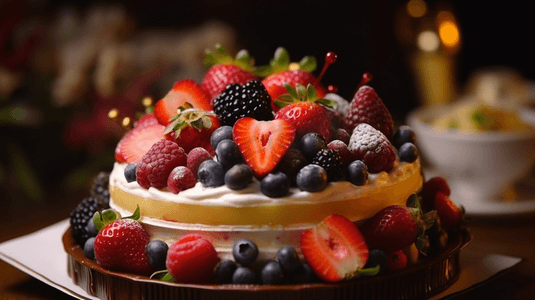 奶油草莓水果蛋糕