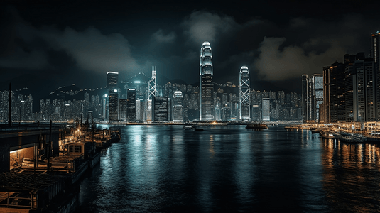 香港维多利亚港夜景