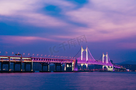 韩国釜山广安大桥和海云台