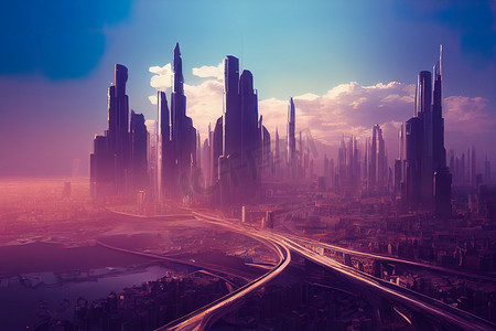 来自未来的梦幻城市.t.3d 渲染