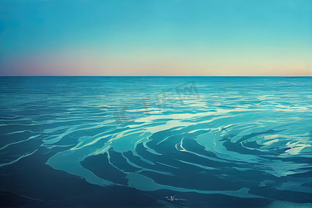 蓝色波纹水的超级慢动作抽象镜头