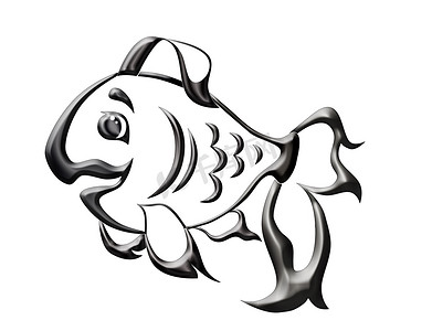 金属鱼的插图