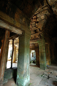 在吴哥窟，柬埔寨的废墟寺庙