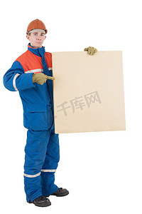 安全生产背景海报摄影照片_有箱子的劳工