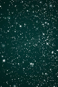 寒假和冬季背景、落在节日绿色背景上的白雪、雪花散景和降雪颗粒作为圣诞节和下雪假期设计的抽象下雪场景