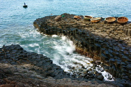 dia摄影照片_Ganh Da Dia，越南，岩石，海，旅行，越南