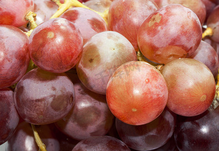 关闭了在白色背景上的成熟红葡萄