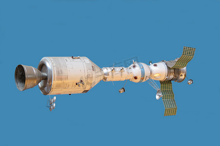 阿波罗16号摄影照片_模型连接宇宙飞船阿波罗和联盟号