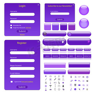 紫色网页模板摄影照片_网页模板