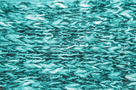 青色/水绿色混色蓬松编织线毛衣或围巾作为 ba