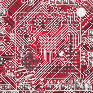 红色科技科技线条摄影照片_红色电子科技线路板背景