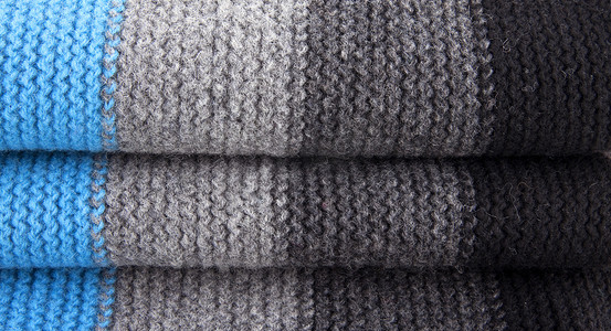 条纹羊毛纺织品的特写