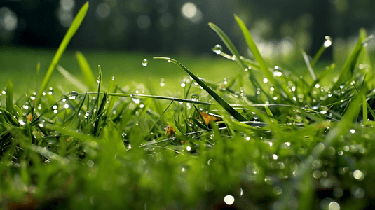 草地青草摄影照片_下雨后湿淋淋的草地