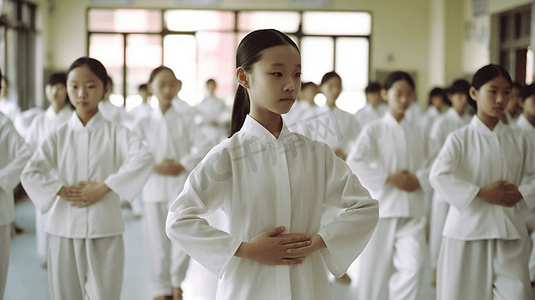 年轻舞蹈老师教小女孩跳舞