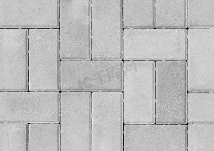 灰色铺路板城市街道路地砖纹理背景，顶视图
