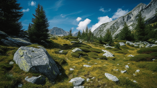 石凯摄影照片_夏季阿尔卑斯山观奥地利沃思拉尔贝格