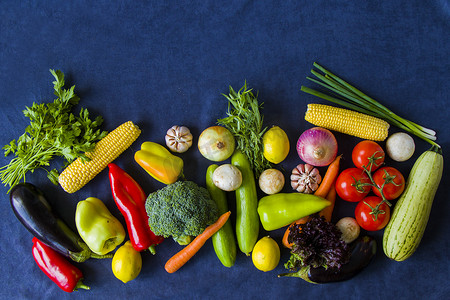 复制粘贴摄影照片_五颜六色的蔬菜混合、配料和生有机素食，复制粘贴空间