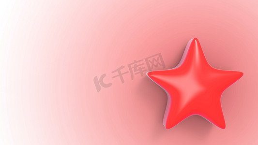 财神新年背景海报摄影照片_彩色背景上的 3d 红星。