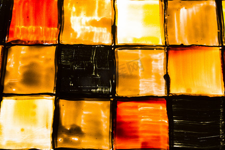 多立方体背景摄影照片_正方形和立方体背景、红色、橙色和黄色