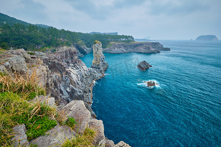 Oedolgae 岩石，济州岛，韩国