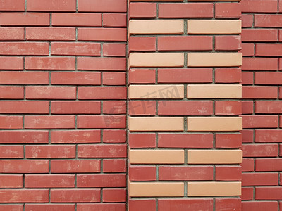 红砖墙的现代质感与黄砖装饰是工业建筑的背景材料