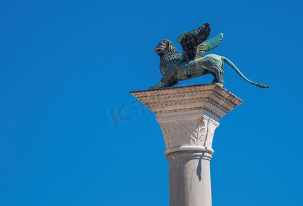 意大利威尼斯圣马克广场古老的飞狮