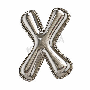 银箔气球字体字母 X 3d