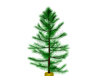 png透明摄影照片_3D 圣诞树或松树 3D 准备装饰，隔离在透明背景上