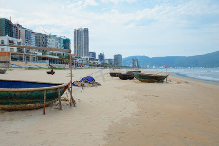 越南岘港摄影照片_美溪海滩是一个美丽的海滩