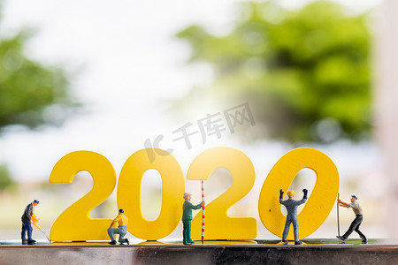 微型人物：工人团队建造木数 2020