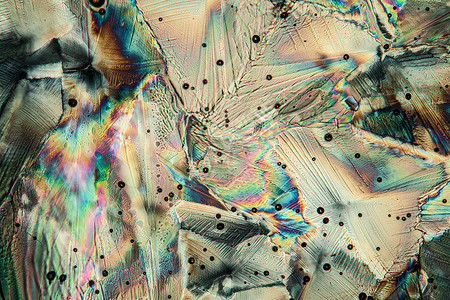 谷氨酸摄影照片_100 倍显微镜下偏振光下的谷氨酸晶体