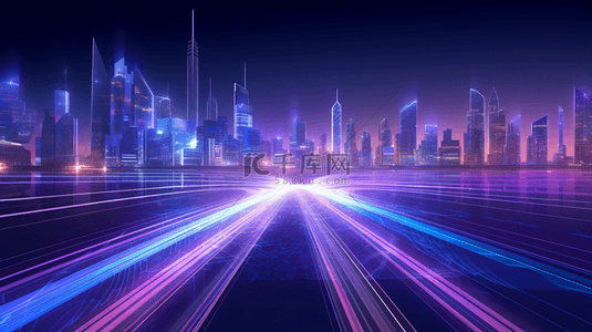 5g未来科技背景图片_未来科技城市信号传输概念背景