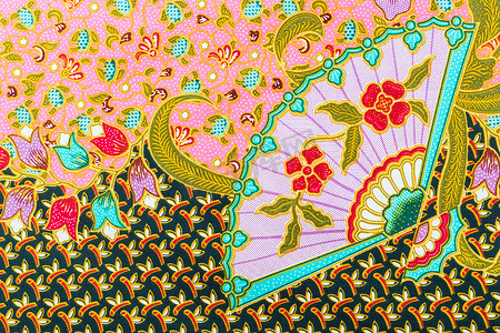 泰国的蜡染纱笼图案背景，亚洲的传统蜡染纱笼。
