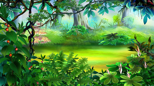 热带雨林植物图